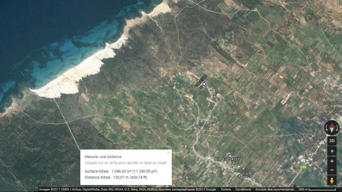 Terrain 1050 m2 à el Haouaria Bir Jedy