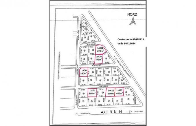 Lot  de terrain a Sened