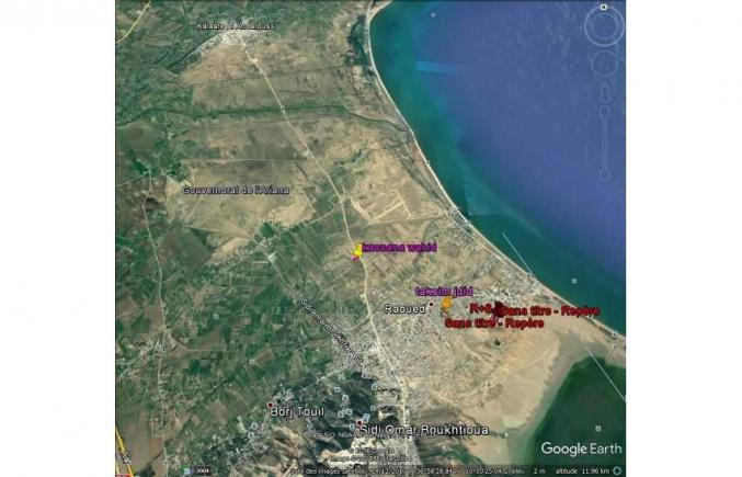errain A COTE DE PORT raoued plage 550m2