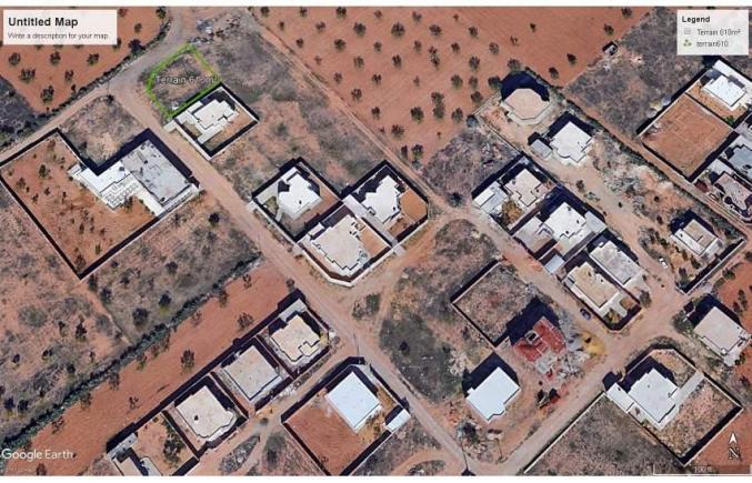 Terrain 610m2 à kassas bouali