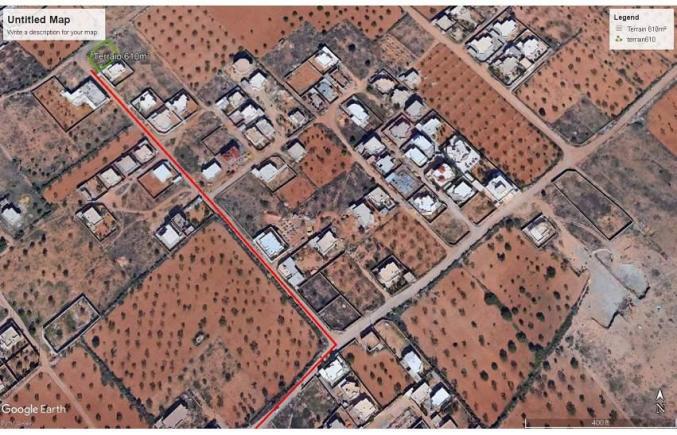 Terrain 610m2 à kassas bouali