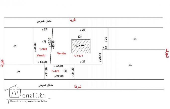 terrain à route elain klm 16 de surface 479 m2