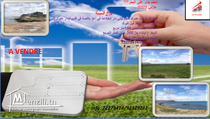 terrain pied dans l'eau a dar allouch