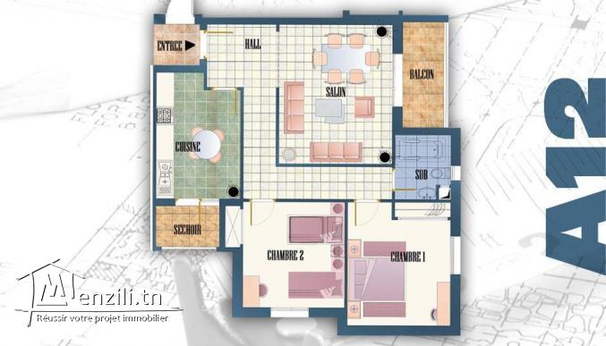 a vendre appartement S+2 dans une résidence bien gardée