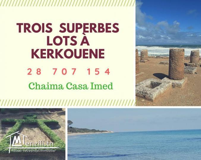 3 superbes lots à Kerkouene