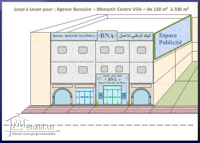 LOCAL COMMERCIAL POUR AGENCE BANCAIRE MONASTIR - 330 m²