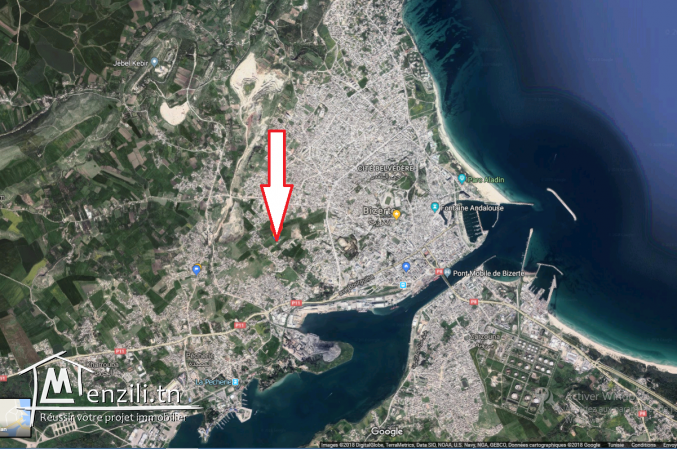 A vendre un terrain de 316 m² à Bizerte Citée  el jala