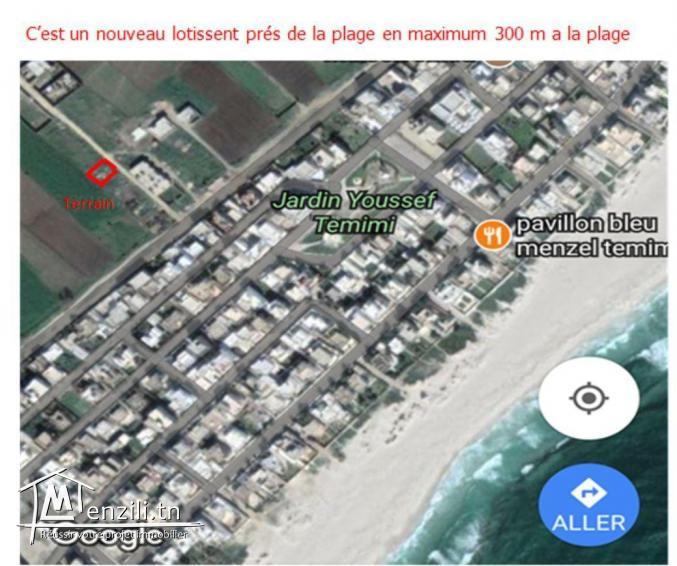 Terrain à vendre à la plage de Menzel Temime