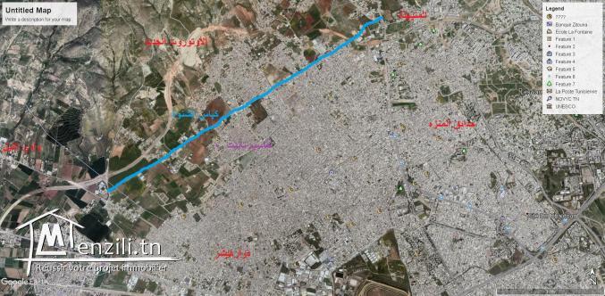 ارض سكنية بتقاسيم تانيت طريق المنيهلة