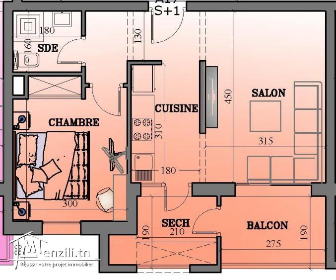 studio de 67 m² à AFH mrezga