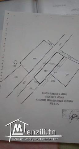 Terrain à Ferjoun (Haouaria) avec maison inachevé
