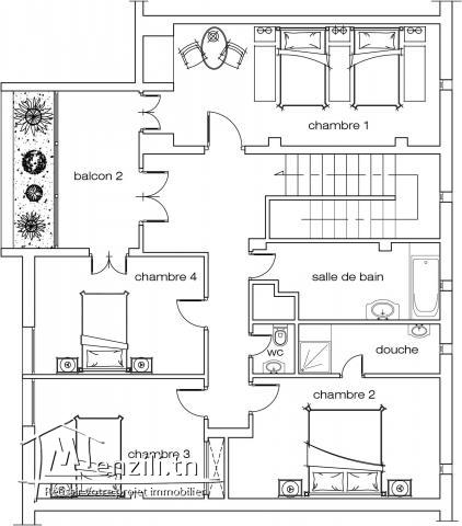 a vendre duplex sis cité khadra au 3 éme étage
