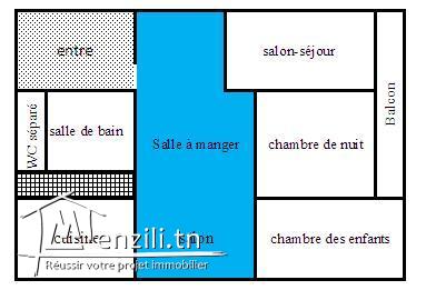Appartement 2éme étage (Poudrière1 prés Hamadi Abid)