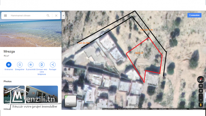 Cause d'épart vend terrain 620 m2 à Hammamet