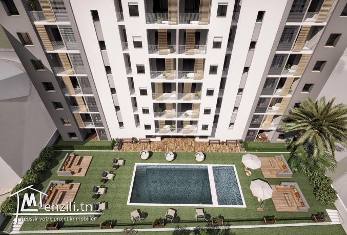 Un S+1 charme au RDC avec terrasse dans une résidence sécurisé à l'AFH Mrezga.