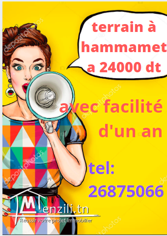 Terrain à hammamet a 24000 dt