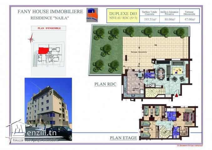 duplex trés haut standing chez promoteur