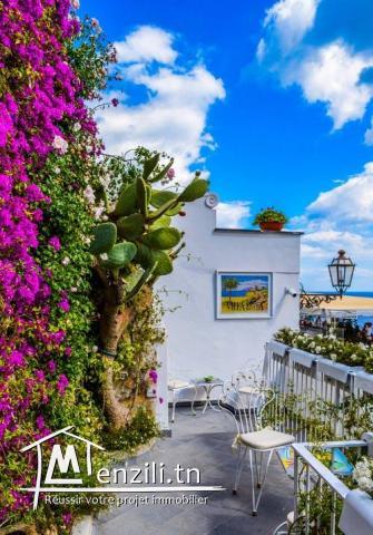Un Terrain cloturé vue sur mer à kerkouane kélibia