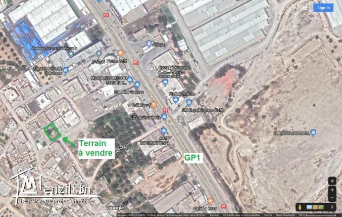 Terrain à Oued Laarouk 453 m² pas loin de GP1