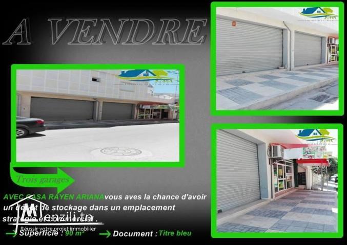 3 قراجات للبيع في برج لوزير اريانة