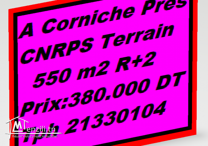 Terrain Isolé 550 m2 Corniche Prés CNRPS