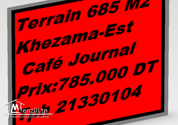 Terrain 685 m2 Khezama Est