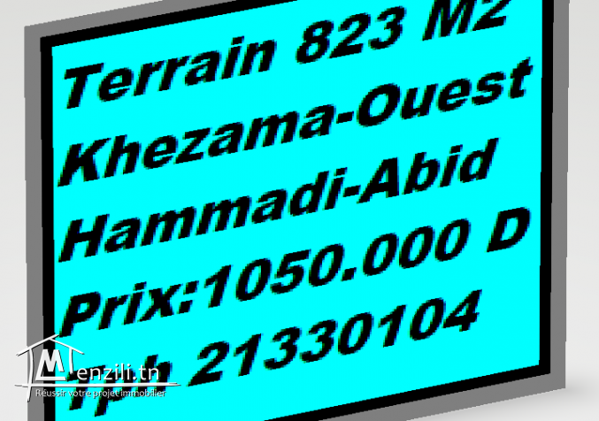 Terrain 823 m2 Khezama Ouest