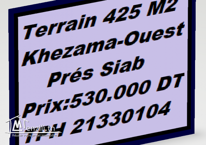Terrain Jumelée 425 m2 Khezama-Ouest