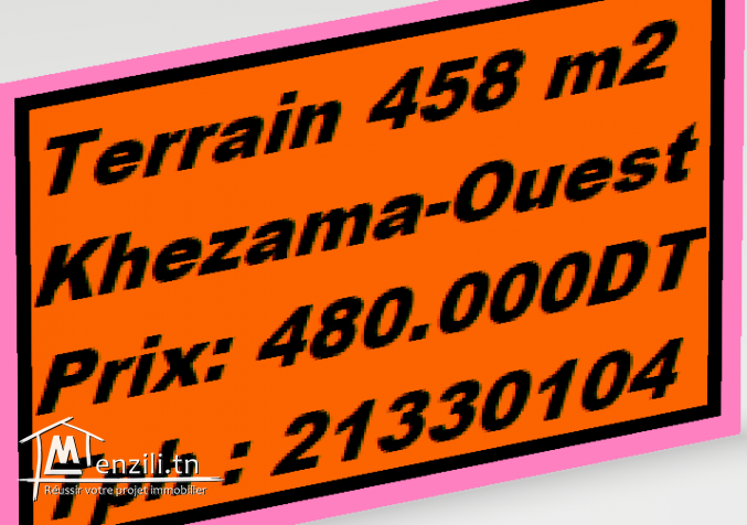 Terrain Isolé 458 m2 Khezama-Ouest Prés Du Siab