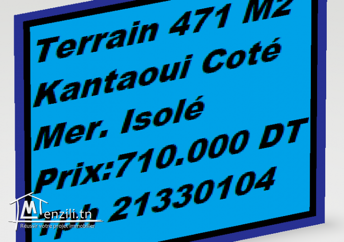 Terrain 471 M2 Kantaoui 2émé Position de La Mer