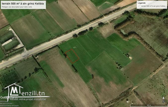 terrain 500 m² a Ain Grinz Kélibia