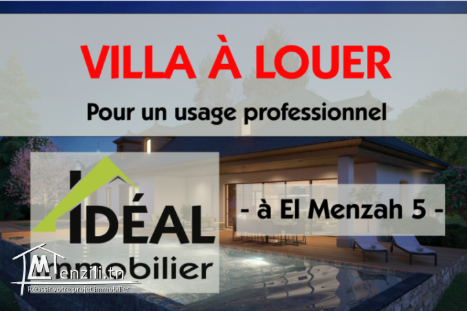 A louer villa à usage professionnel