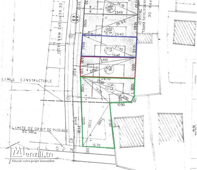3 Terrains Bord de la Mer à El Mna9aa (Gouvernorat de Mahdia, Délégation de Ksour Essef))