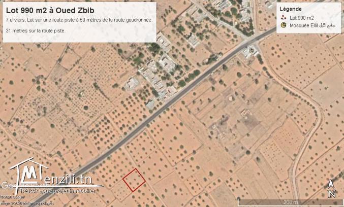 Terrain de 990 m2 à Oued Zbib Jamaa Ellil – Djerba