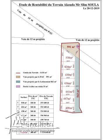 TERRAIN AKOUDA 4610 m² CONSTRUCTIBLE FACE BAIE DES ANGES.