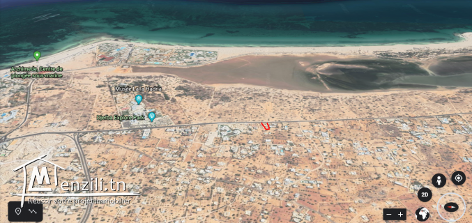 Terrain  vue sur mer Zone touristique Lella Hadhria