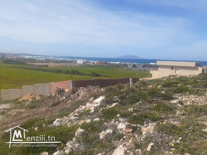 Un Terrain a la plage d’el haouaria vue de mer pied dans l'eau
