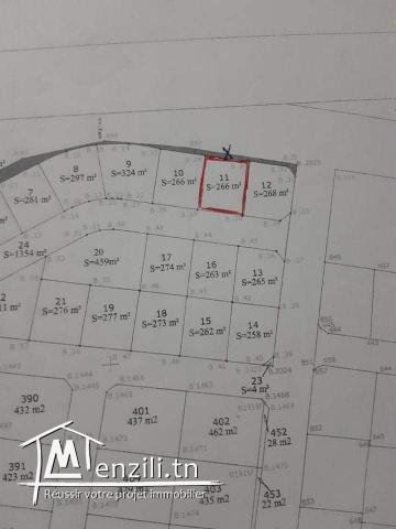 Terrain 266 m² Zone Touristique Borj Cedria