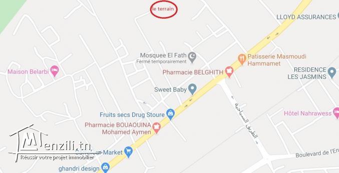 a vendre un terrain a hammamet nord route mrezga