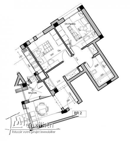 A vendre Un S+2 haut standing dans une résidence avec piscine à l'AFH Mrezga