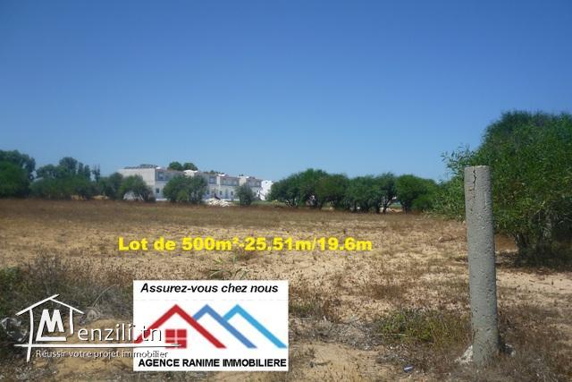Lot de 500m2 a la plage de kerekouane