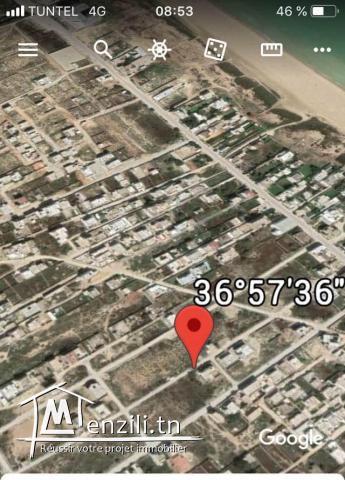 Terrain à raoued plage à 10min de tunis bay gammarth