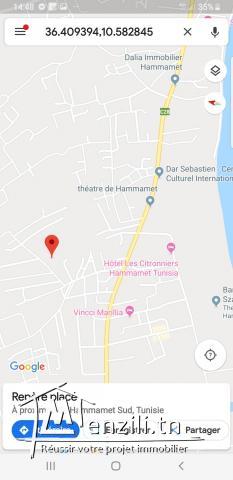 Terrain hammamet nord 500 m2 bien située