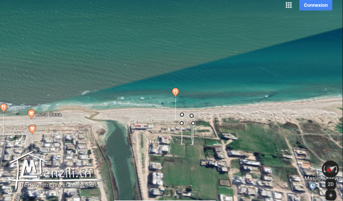 korba plage trés beau terrain viabilisé vue mer pied dans l'eau