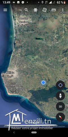 vendre un terrain de superficie 9000 m² à kélibia
