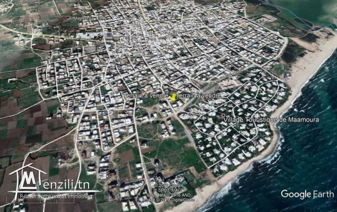 A vendre terrain de 462 m2 à Maamoura (Nabeul) pour 580 D le m2
