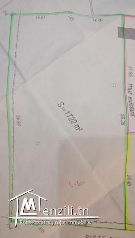 Terrain à vendre rue sidi Salem 1722m2