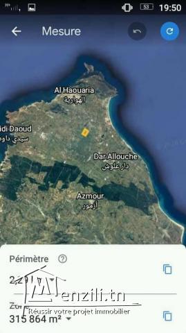 أرض للبيع في الهوارية المساحة 16   هكتار 