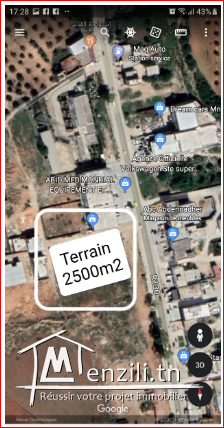 terrain 2500m2 a vendre