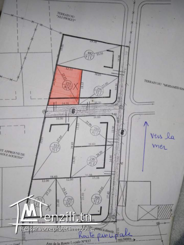 Terrain de 255m2 à Salakta a 600m de la plage
